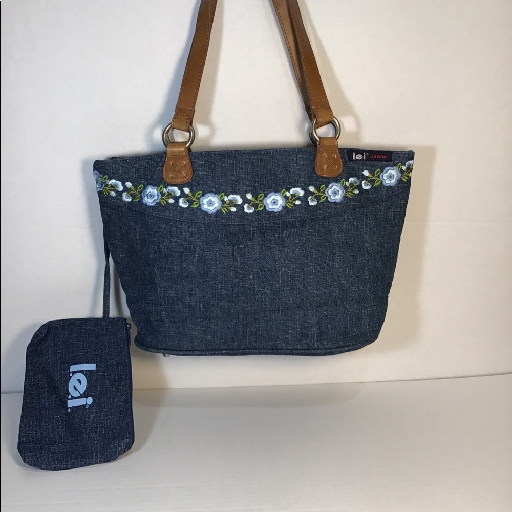 L.E.I. Jean Embroidered 2Strap Bag